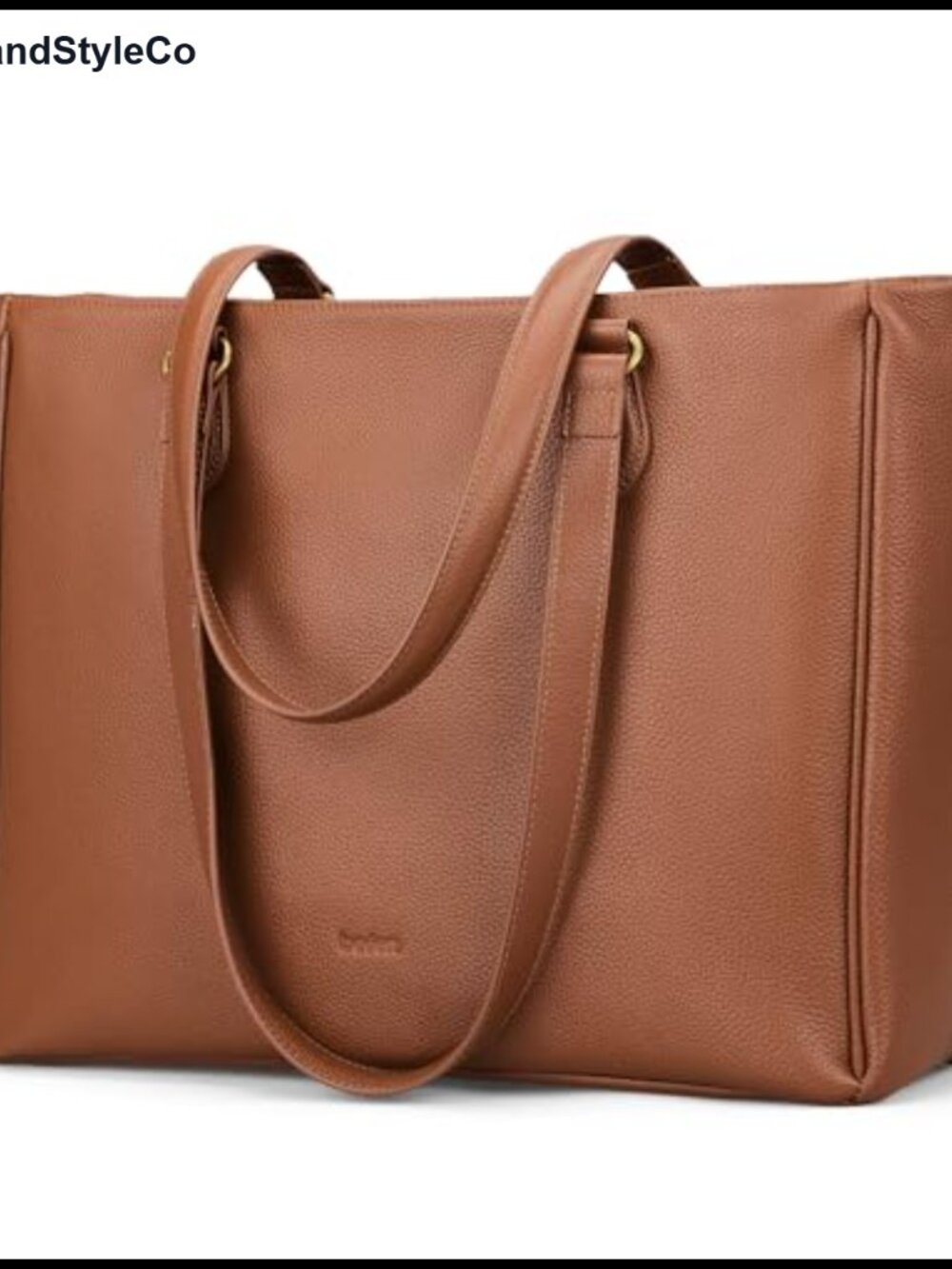 befen Genuine Leather Work Tote Bag for Women Padded Laptop